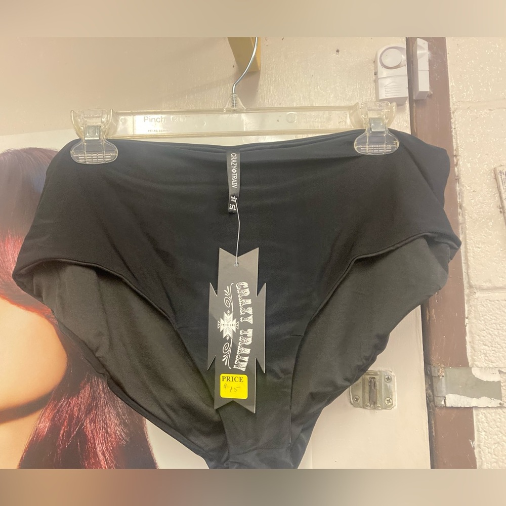 Solid black swim bottoms